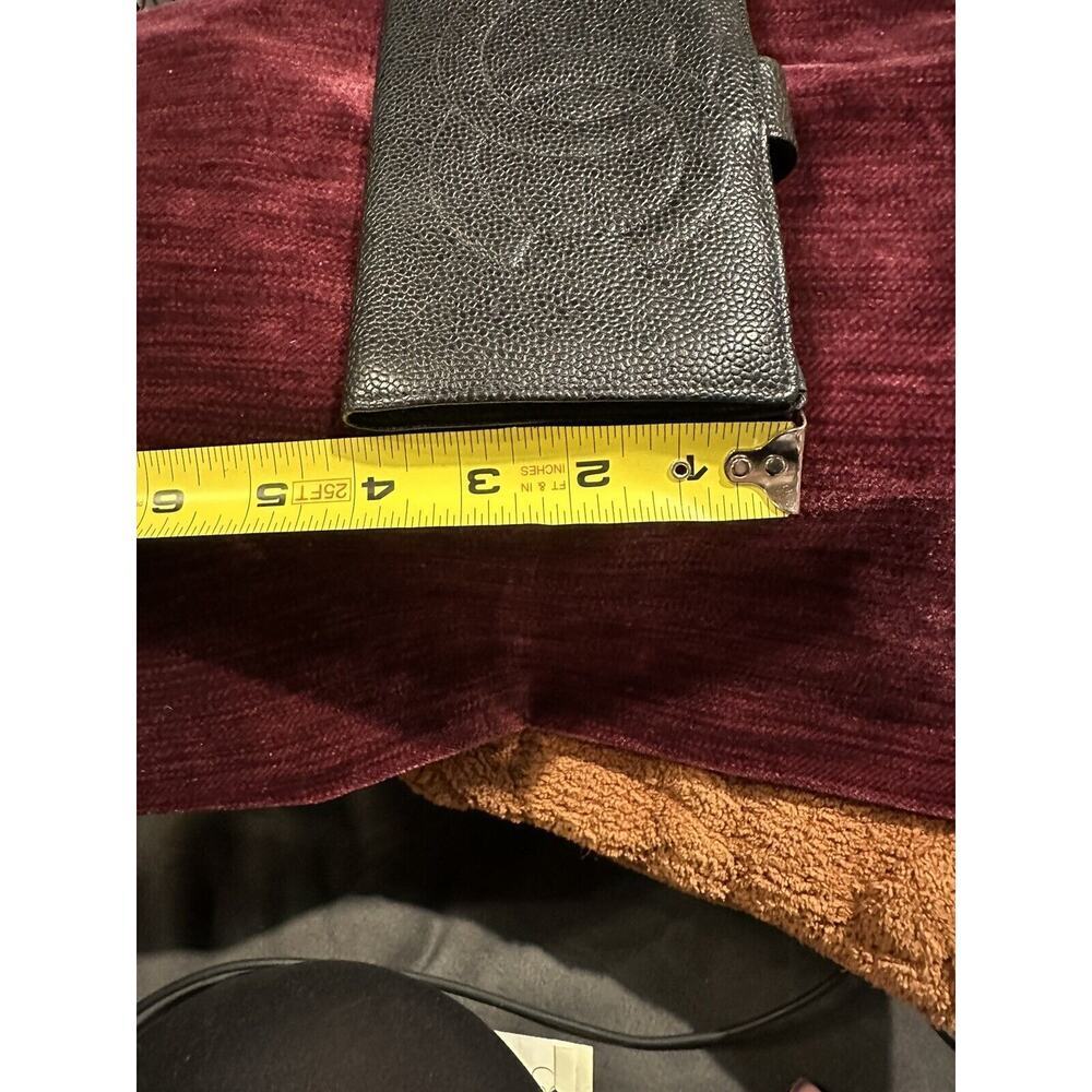 Authentic CHANEL Classic Black Caviar Leather Big CC Bi Fold Snap Long Wallet - Picture 9 of 11